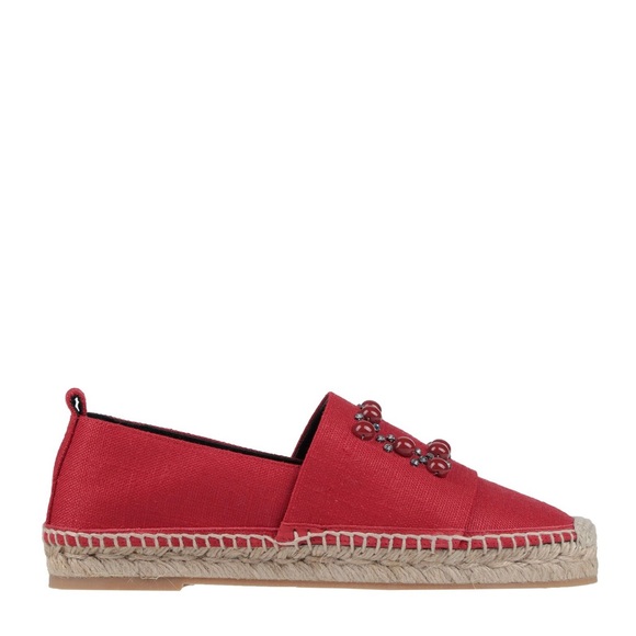 SOLD!! Roger Vivier Canvas rhinestones Espadrilles in Red - Picture 4 of 11